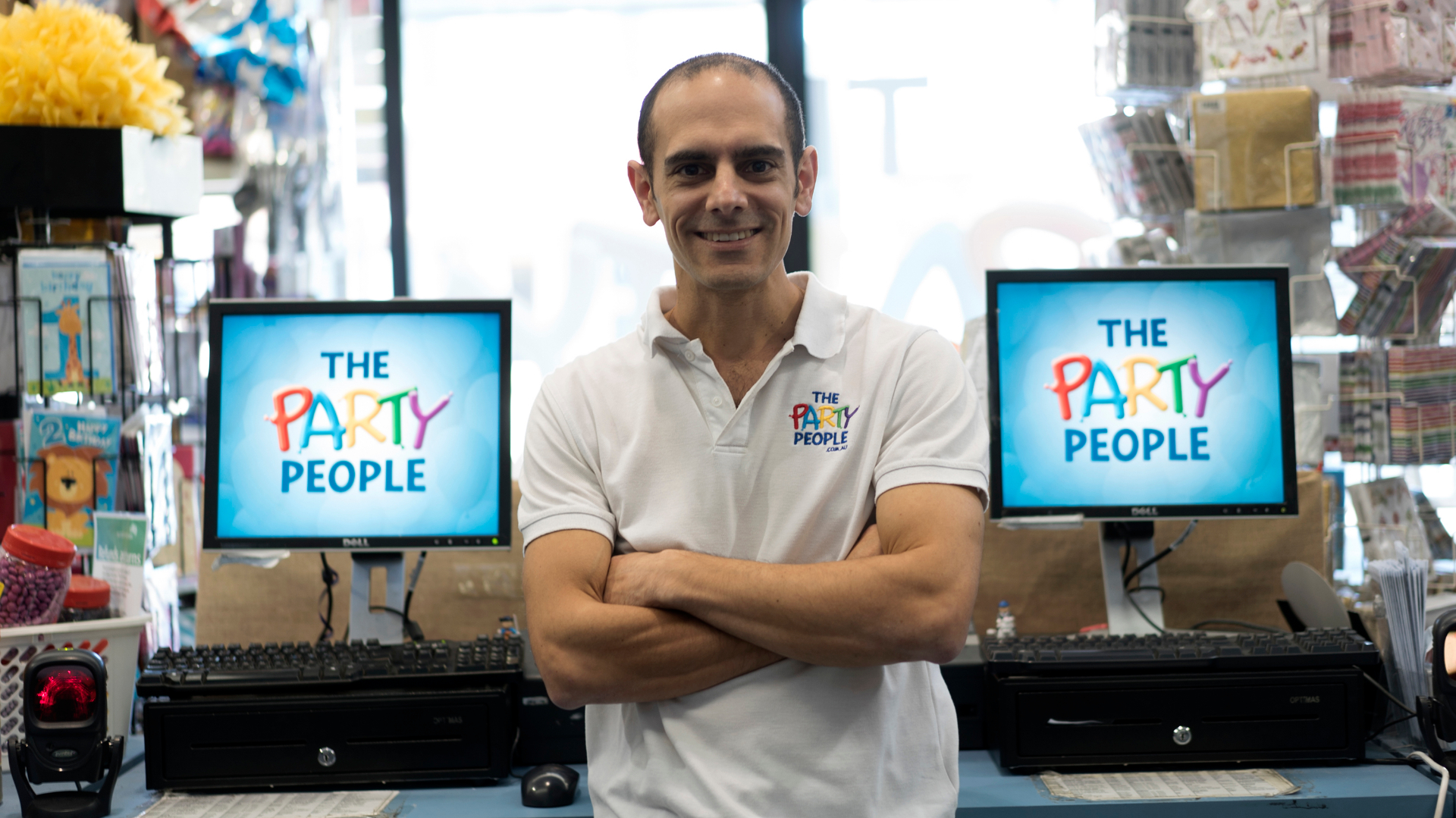 Dean Salakas at The Party People headquarters
